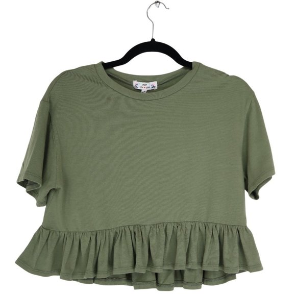 NWT Poof New York Size S Cropped Peplum Blouse - Picture 2 of 6